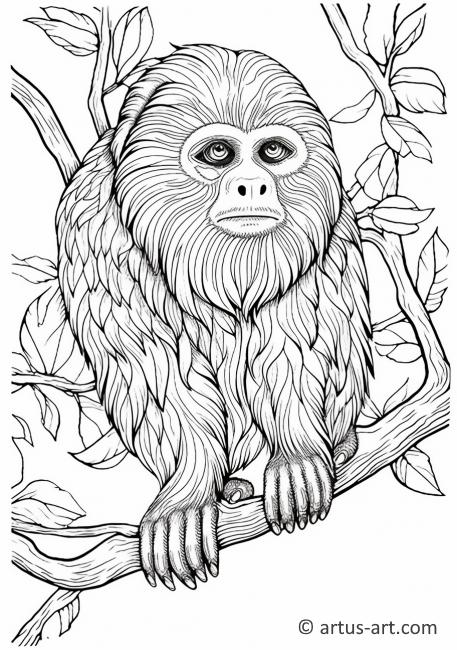 Página para colorear de mono aullador